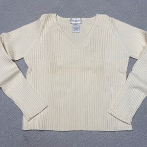 White V-Neck Sweater